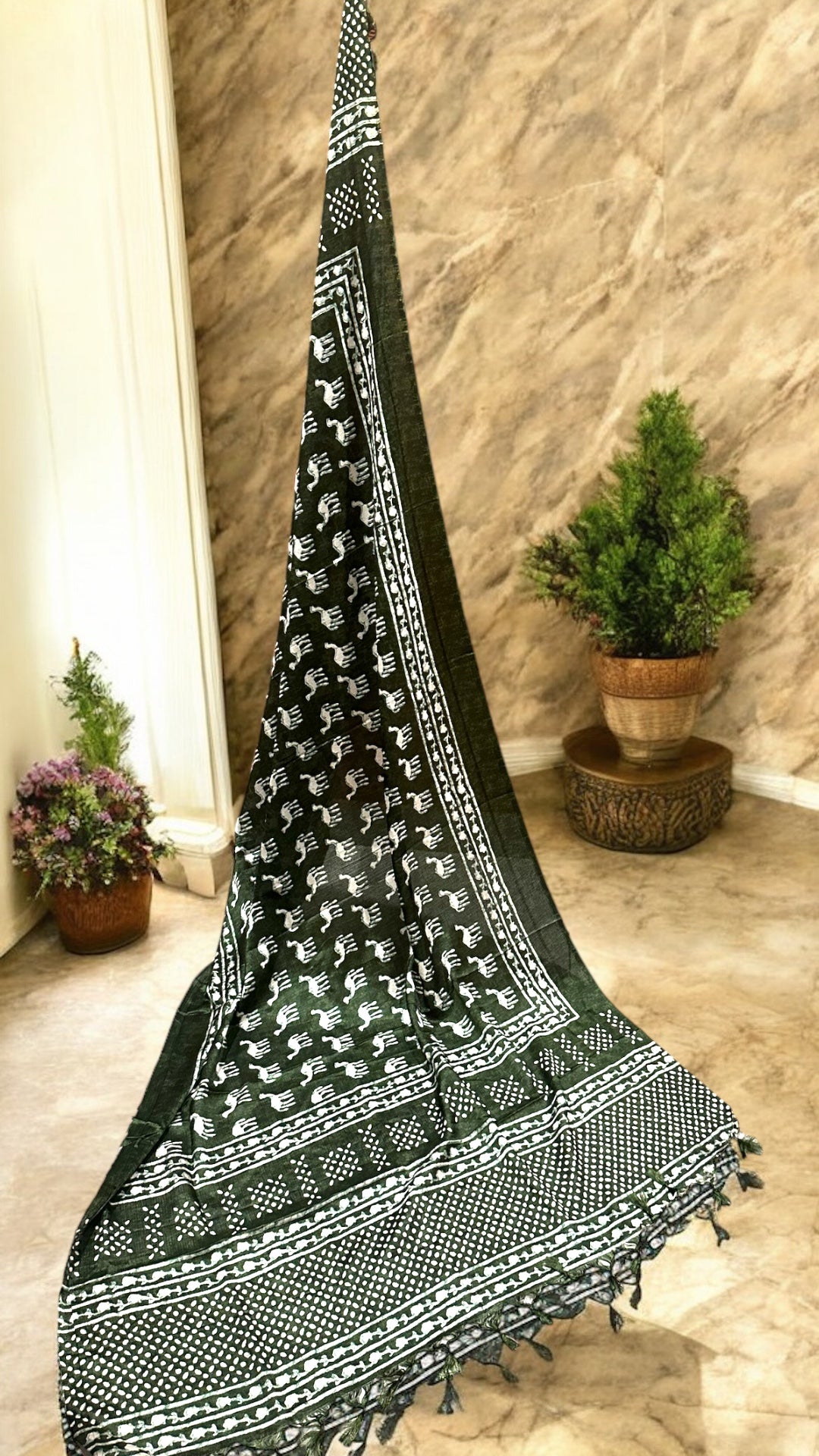 Green colour silk dupatta